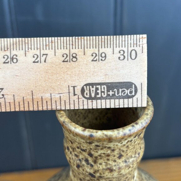 Vintage Studio Pottery Speckled Bud Vase Earth Tones Hand Thrown Ceramic Bottle - Picture 13 of 13